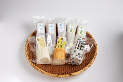 鳥取の味詰め合わせ　「ながいもかまぼこ」は鳥取の砂丘地帯で収穫した砂丘長芋が丸ごと入った鳥取県にしかない名産品