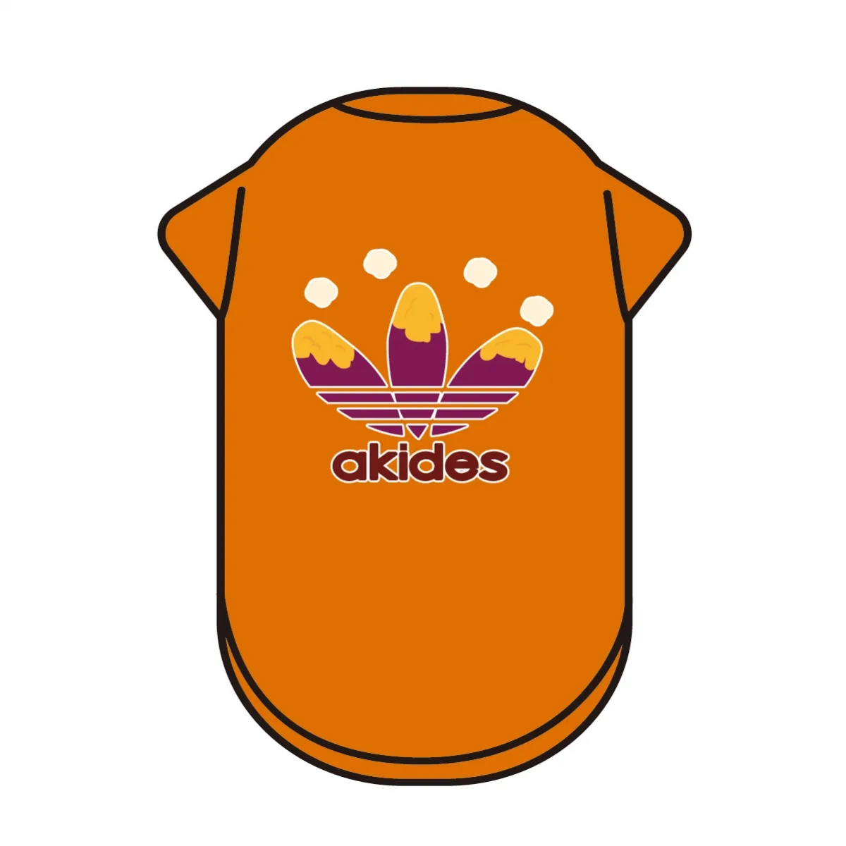 おもしろ 犬用Tシャツ「akides（オレンジ）」パロディ/ジョーク/ユニーク 【XS～7Lサイズ】