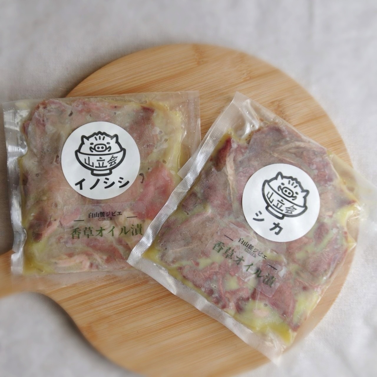 国産・猪と鹿の香草オイル漬セット各150g・ギフト対応可