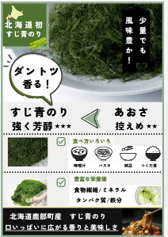 北海道初!天然海水と光合成で生育させる陸上養殖によるミネラルたっぷりの鹿部町産最高級すじ青のり