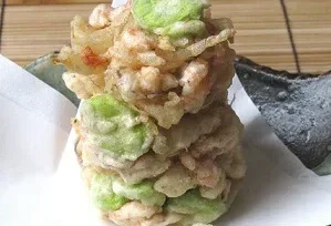 「そら豆と桜エビのかき揚げ」
