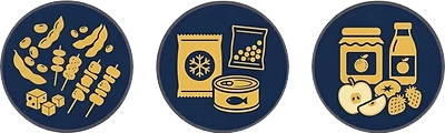 おつまみ、加工品（冷凍・冷蔵）、フルーツ加工品