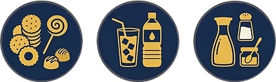 菓子、調味料、飲料